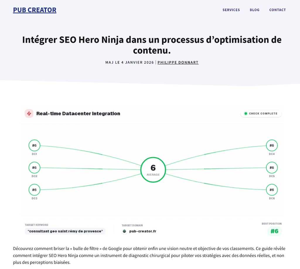 IntĂ©grer SEO Hero Ninja dans un processus dâoptimisation de contenu
